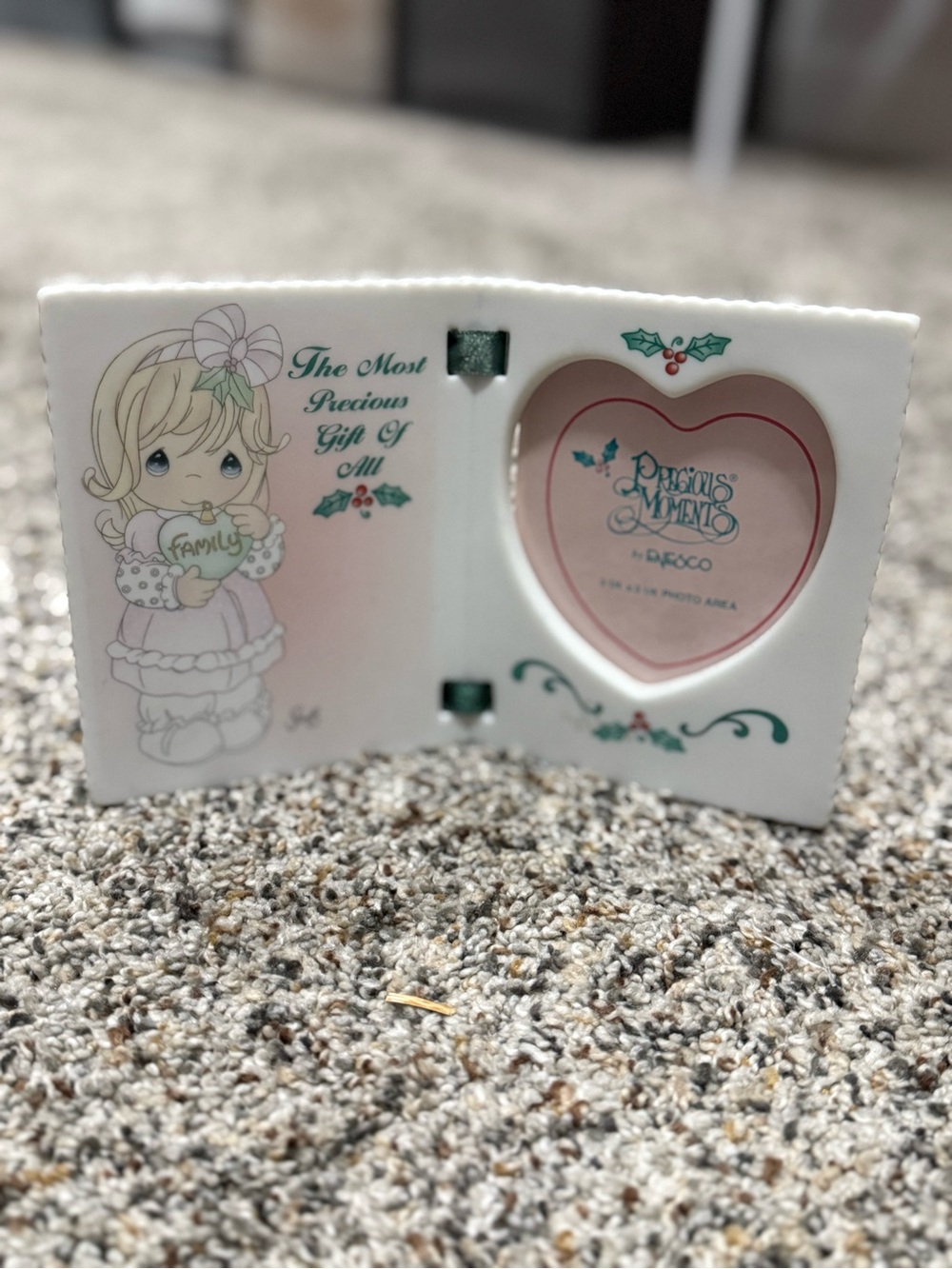 Precious Moments White and Pink Heart  Photo Frame